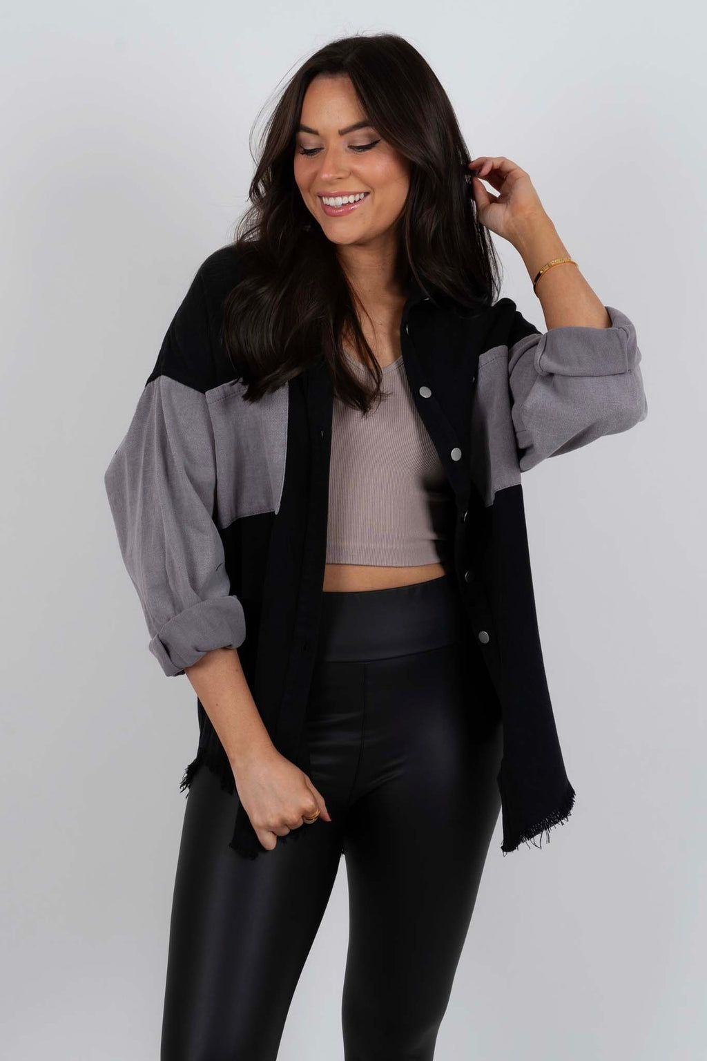 Down To Earth Shacket (Black) Blushing