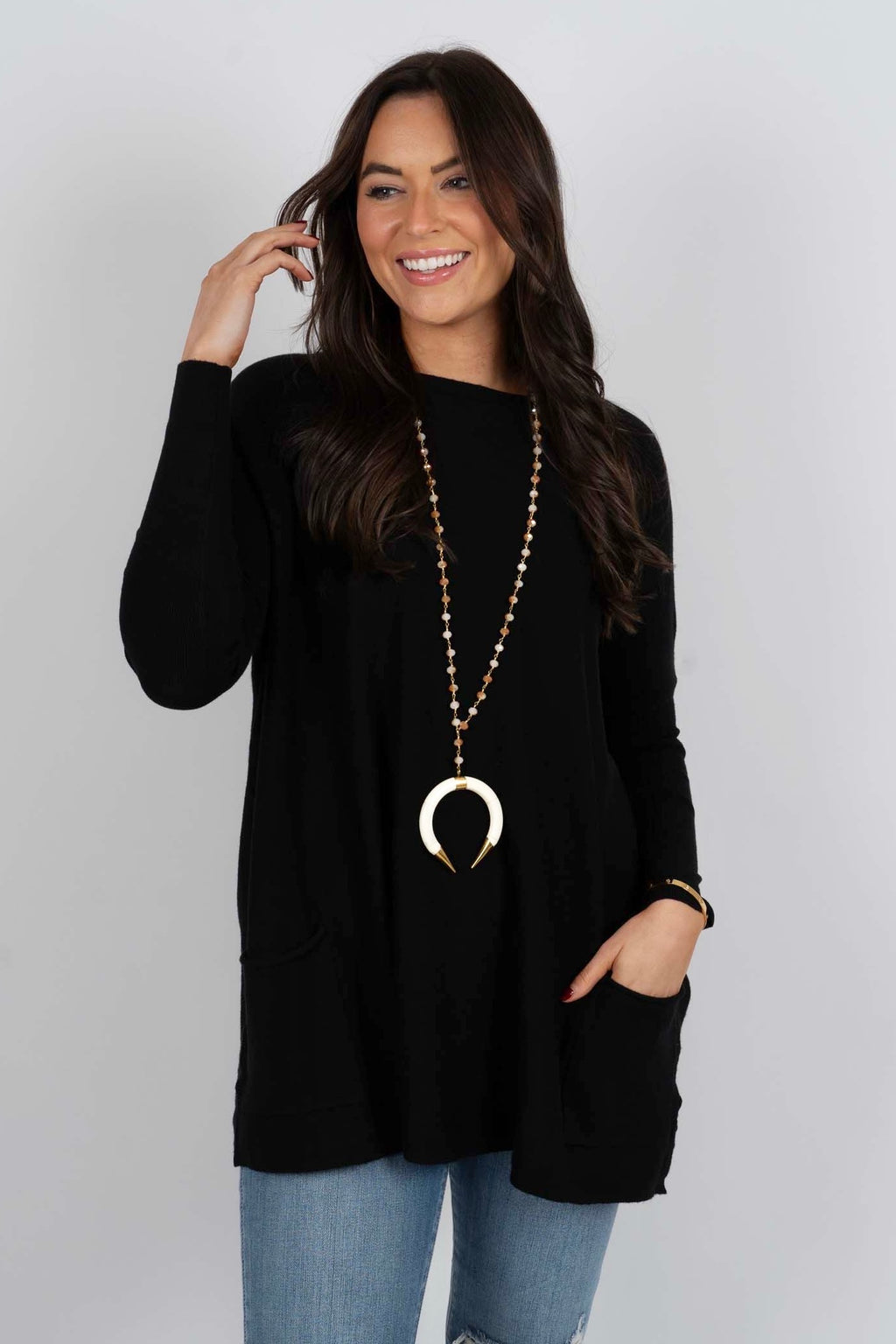 Totally Smitten Sweater (Black) Blushing