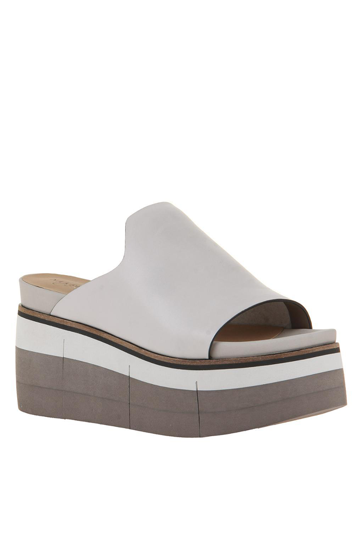 Naked Feet Flow Slide Sandal in Mist Leather