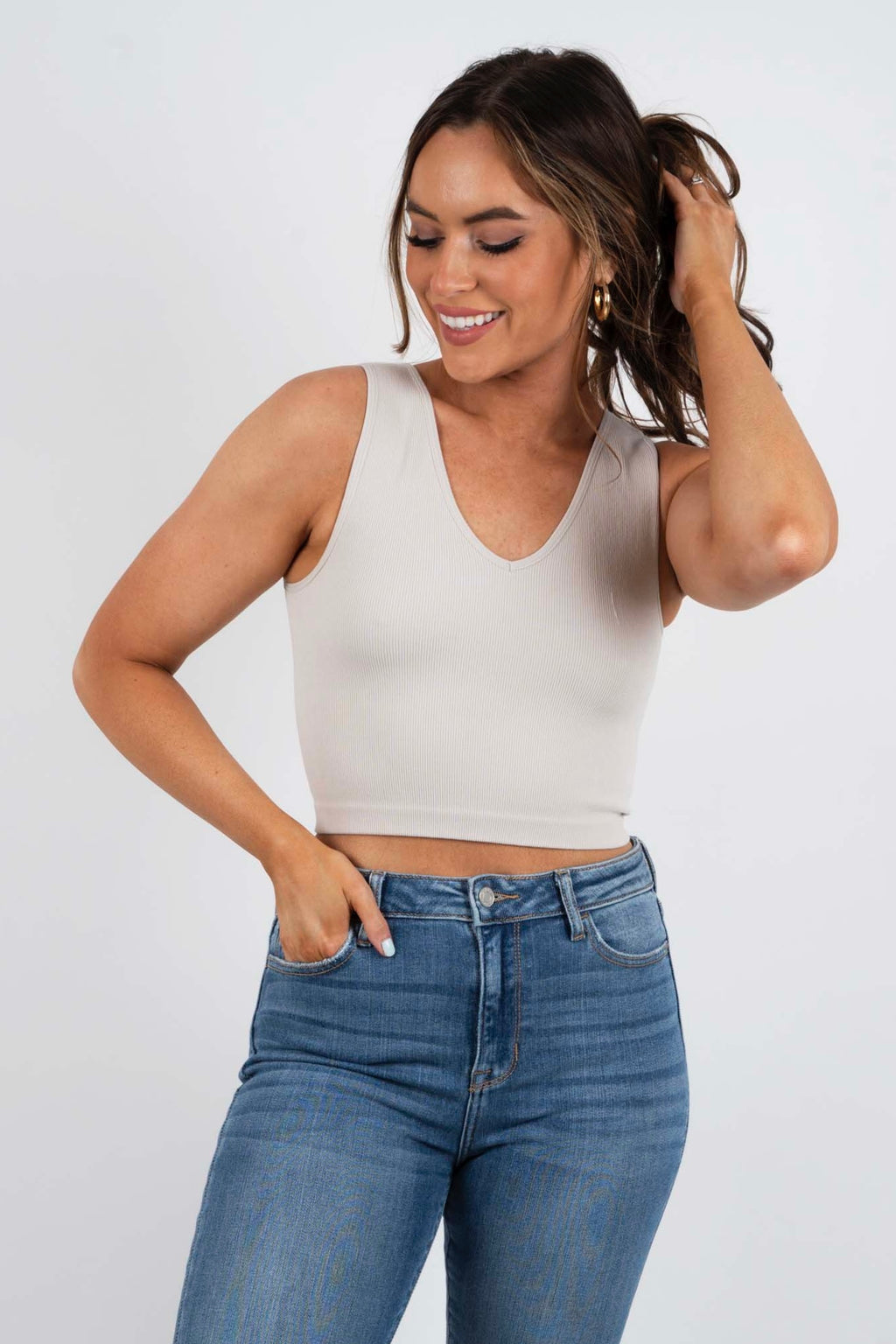 Avery Tank (Misty Grey) Blushing