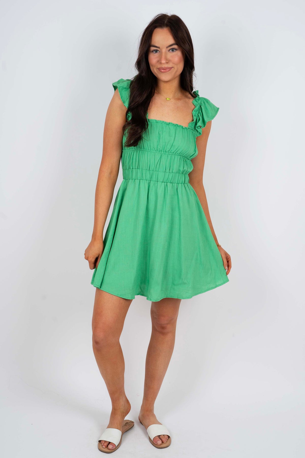 Skip A Beat Dress (Green)