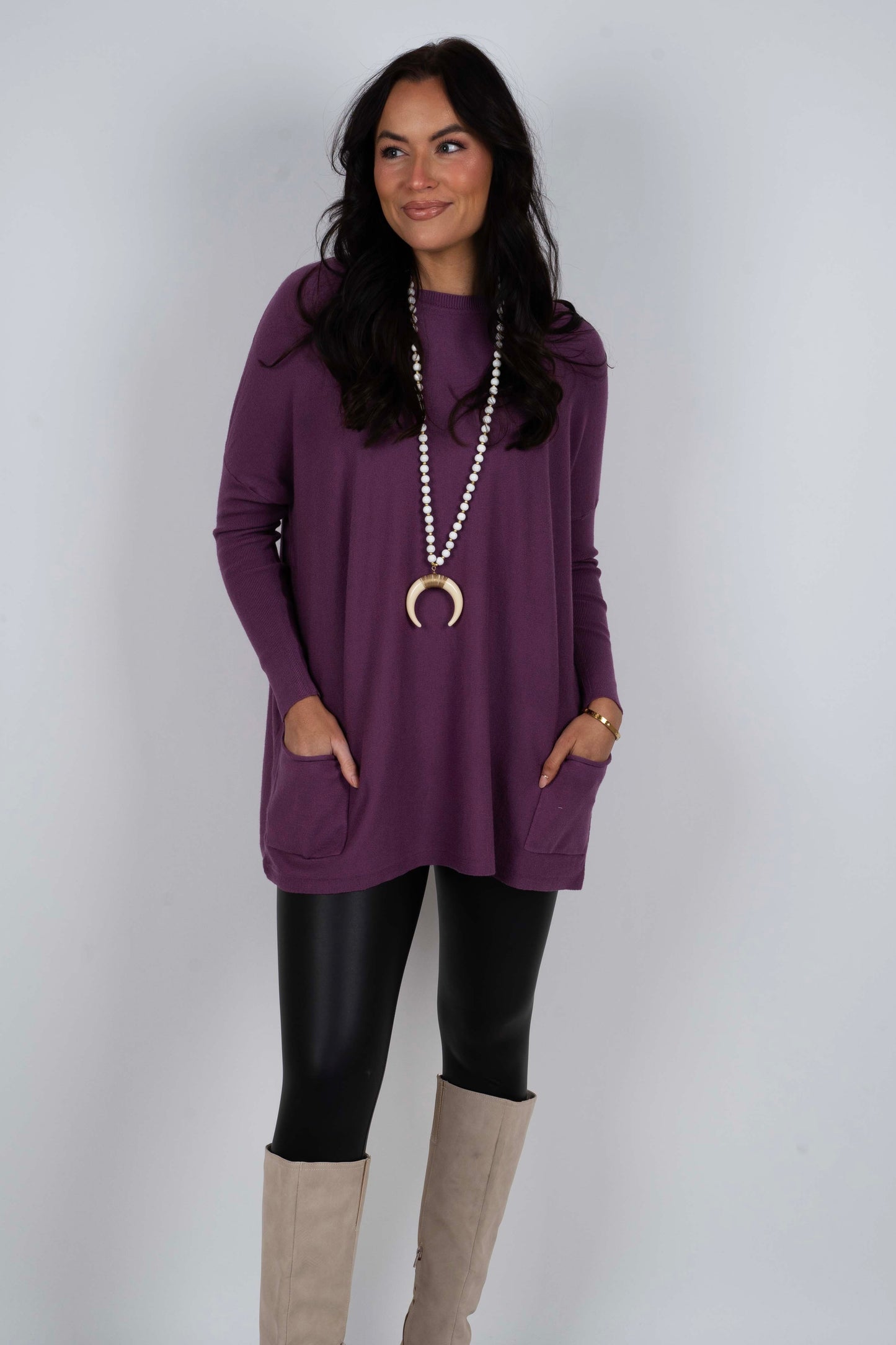 Totally Smitten Sweater (Light Plum)