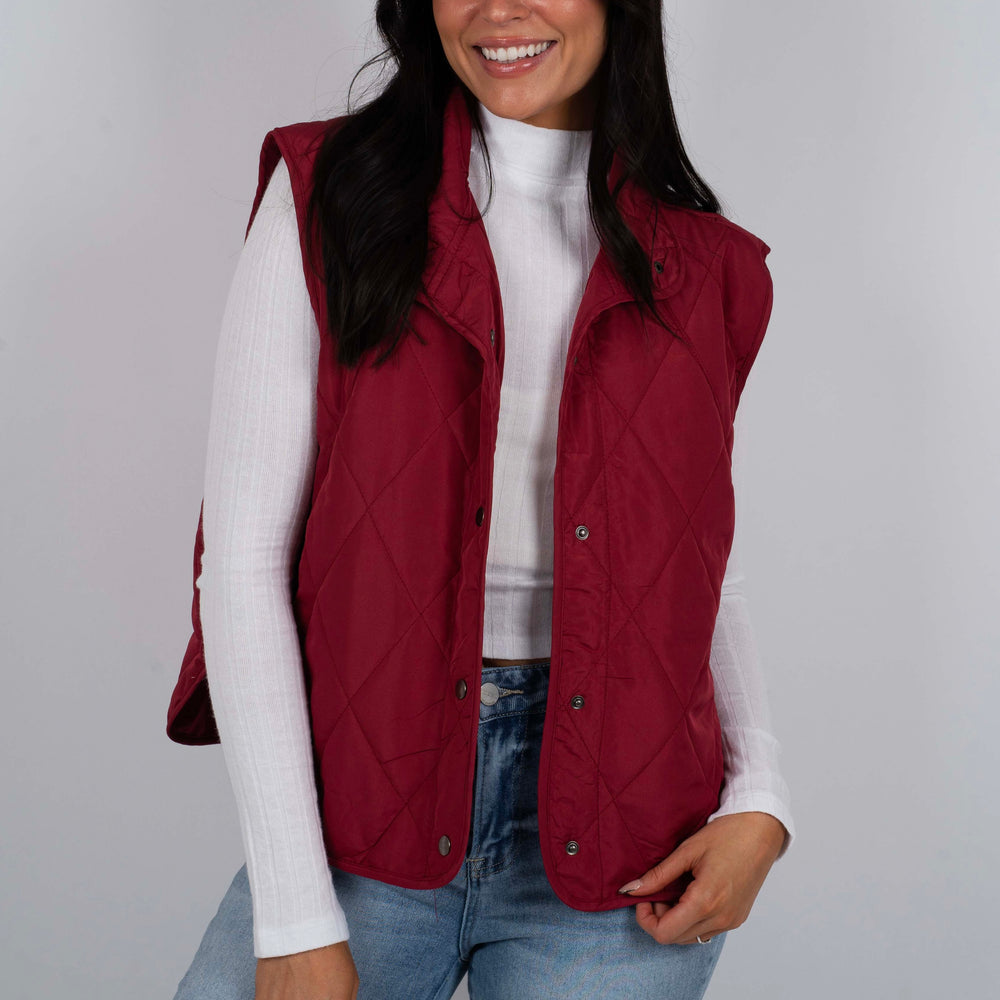 
                  
                    Be Mine Puffer Vest (Burgundy)
                  
                