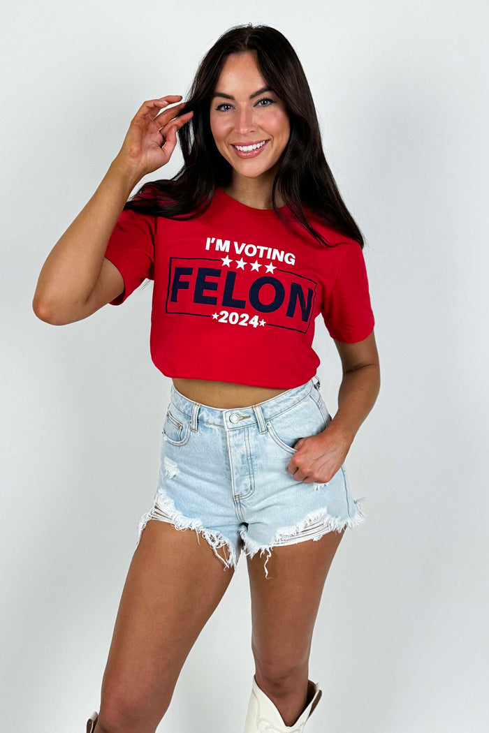 I'm Voting Felon Graphic Tee (Red)