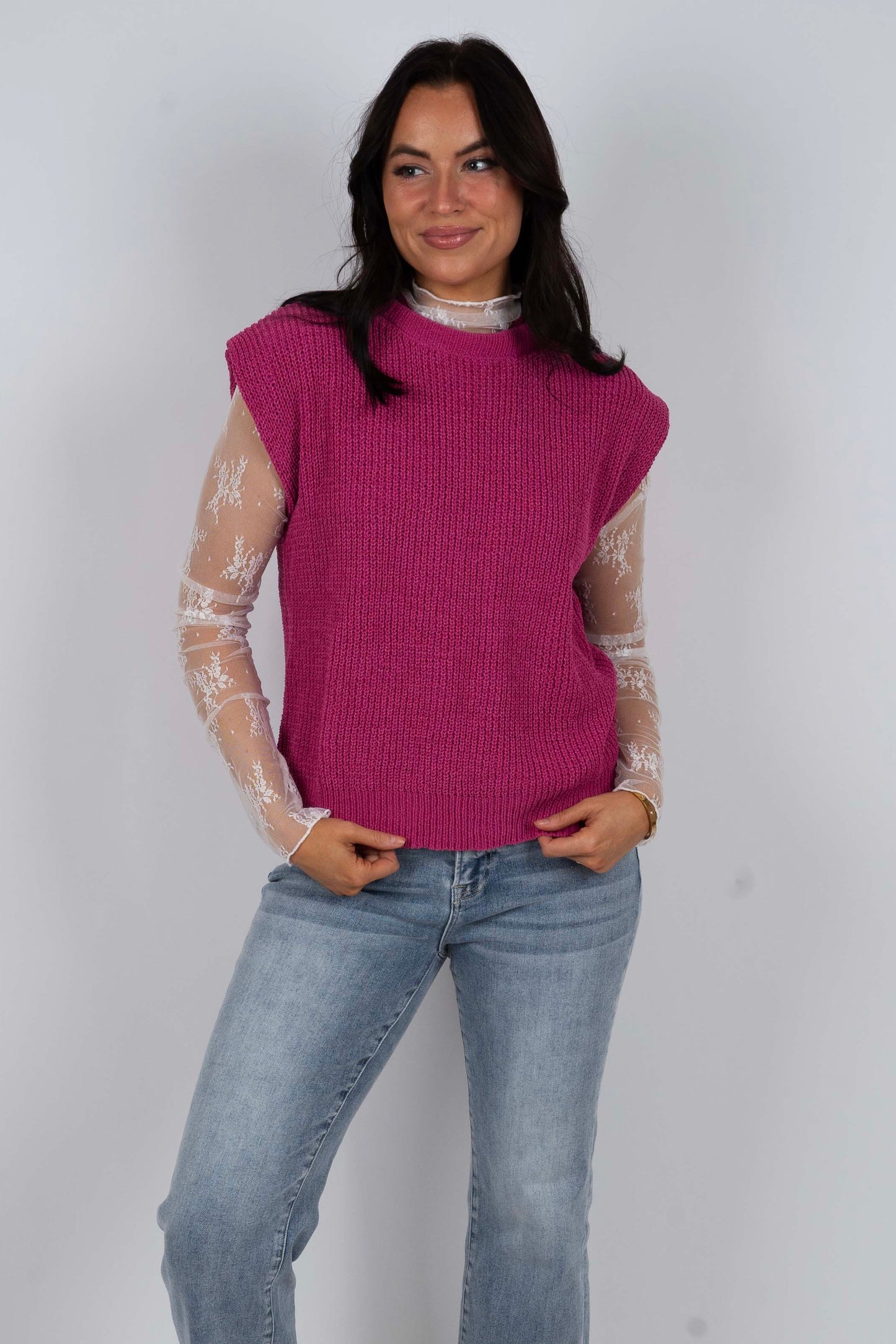 Here And Now Sweater Vest (Pink)