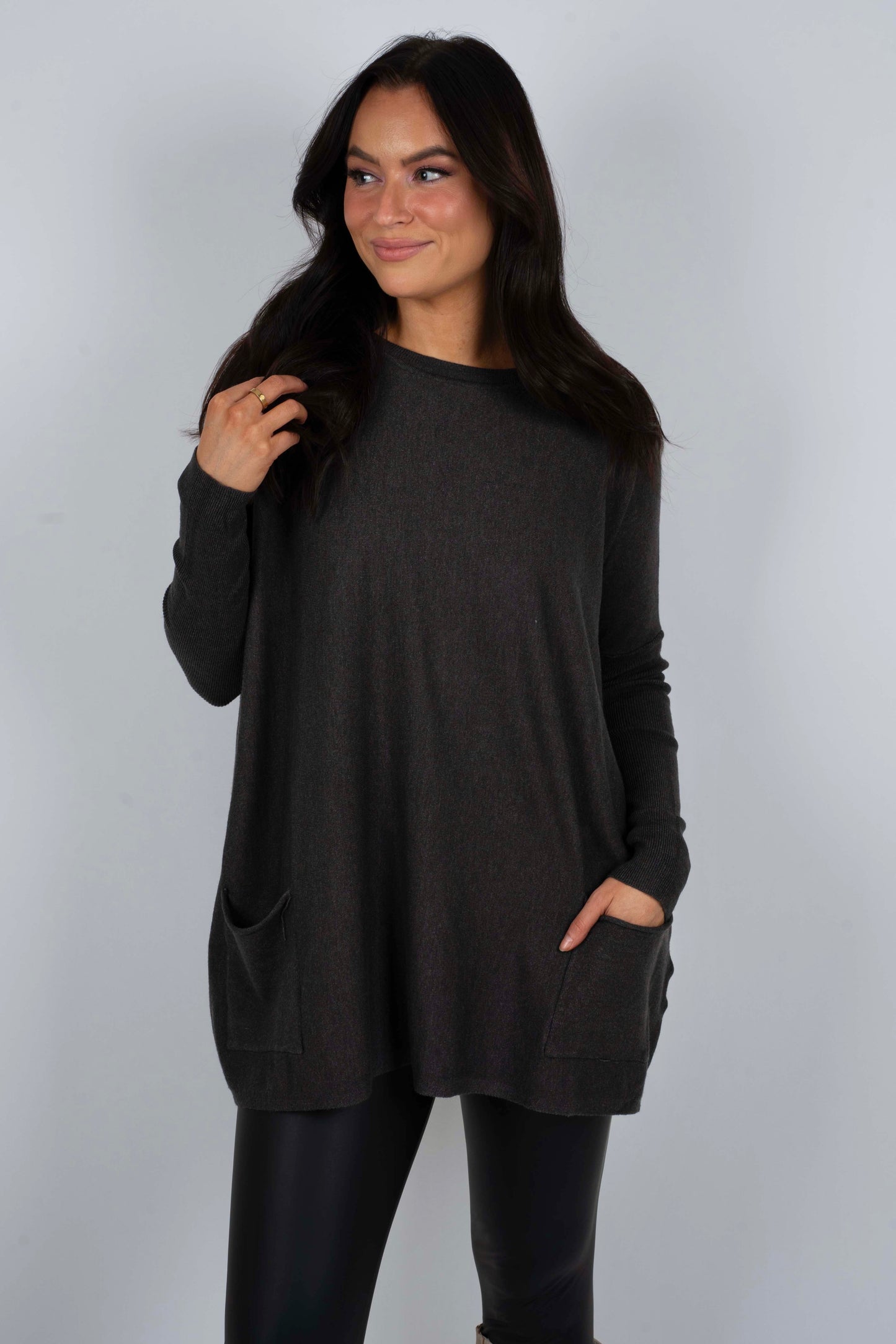 Totally Smitten Sweater (Heather Charcoal)