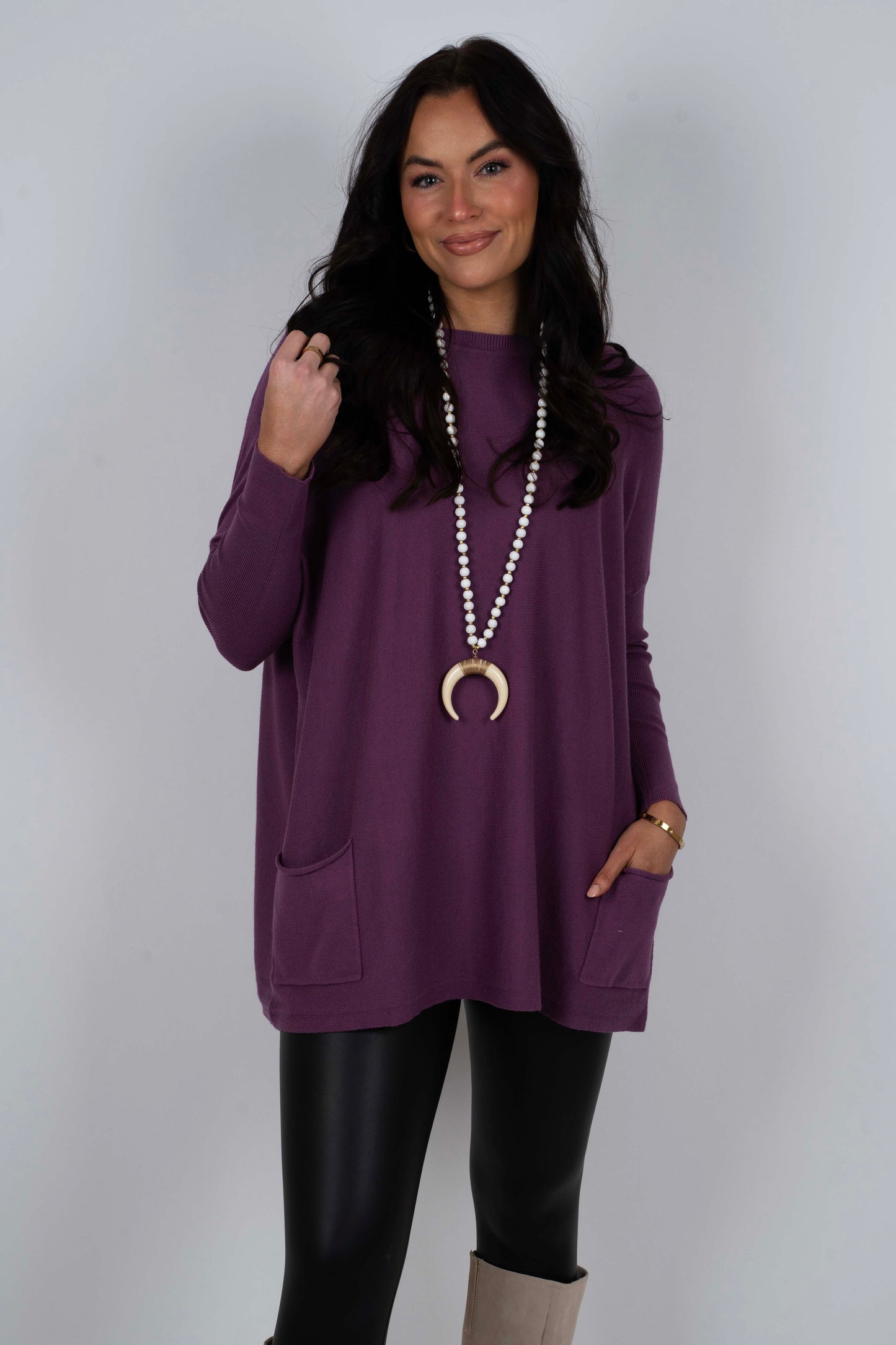 Totally Smitten Sweater (Light Plum)