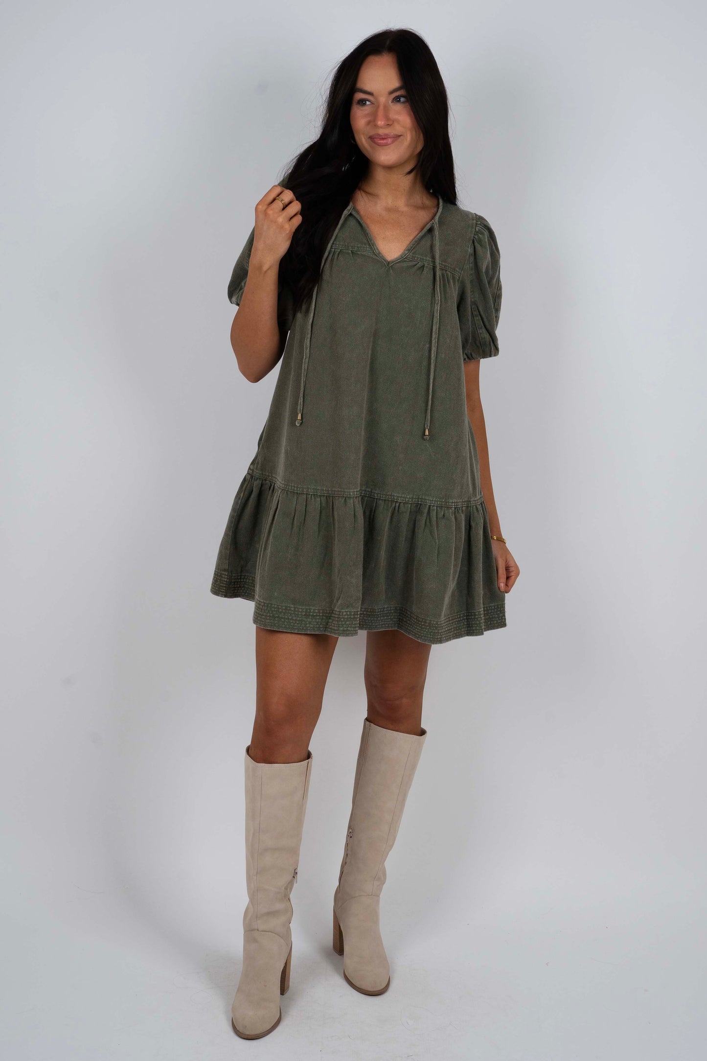 Keep You Near Dress (Olive)