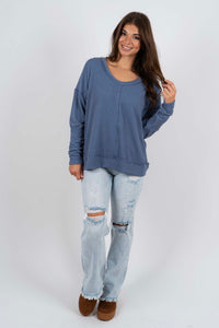 Not There Yet Top (Denim)