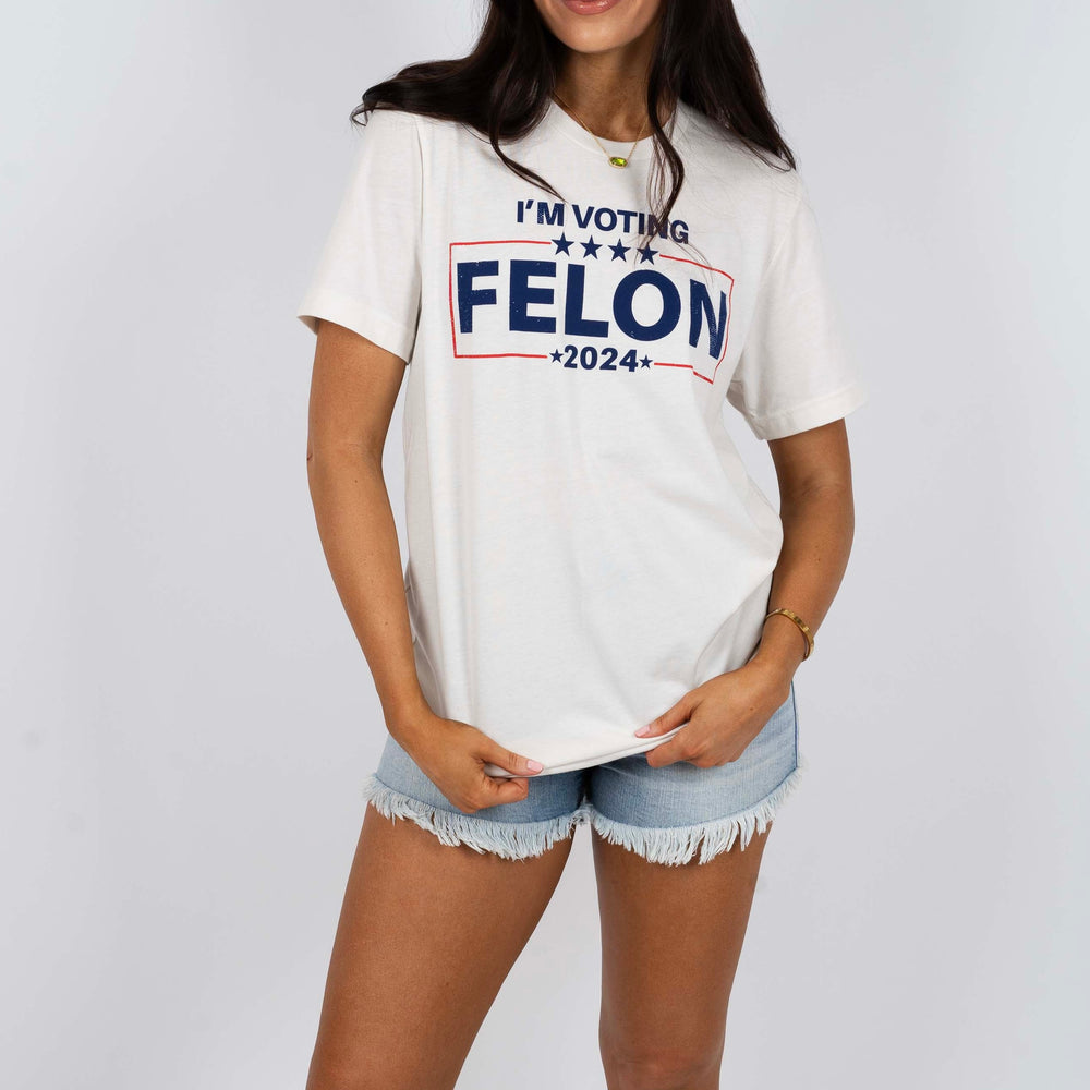 
                      
                        I'm Voting Felon Graphic Tee (Vintage White)
                      
                    