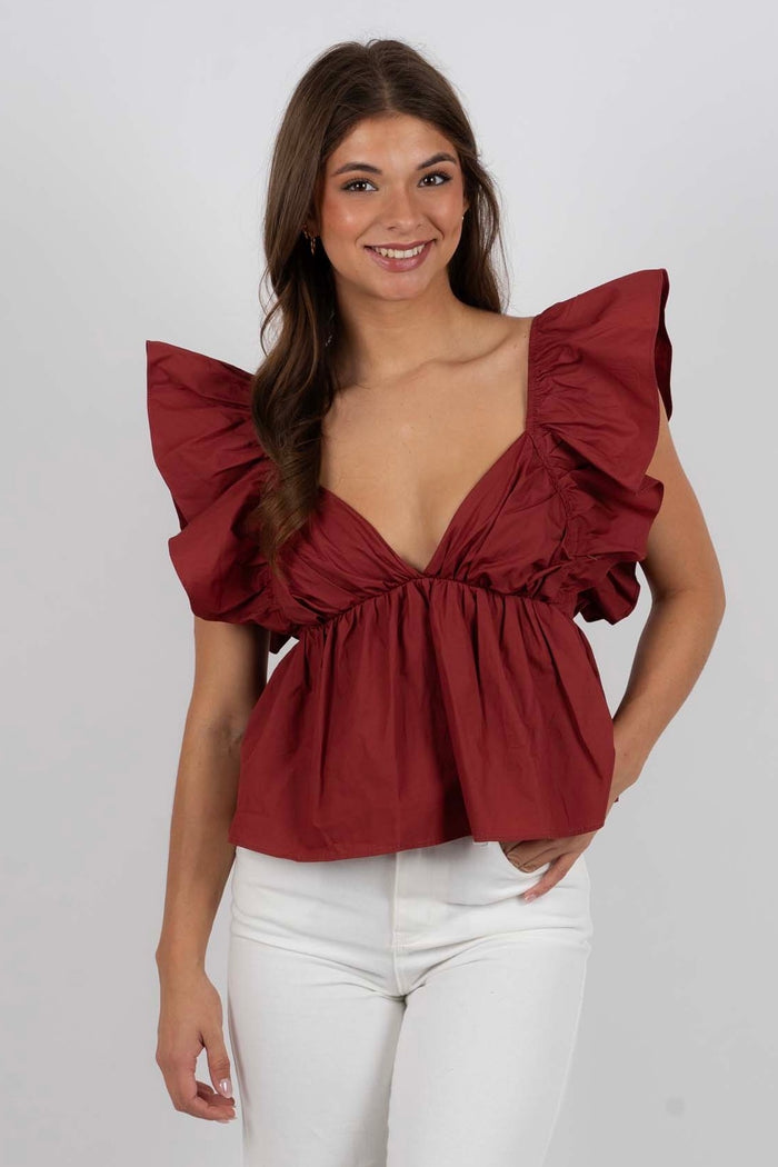 Big Ambitions Top (Maroon)