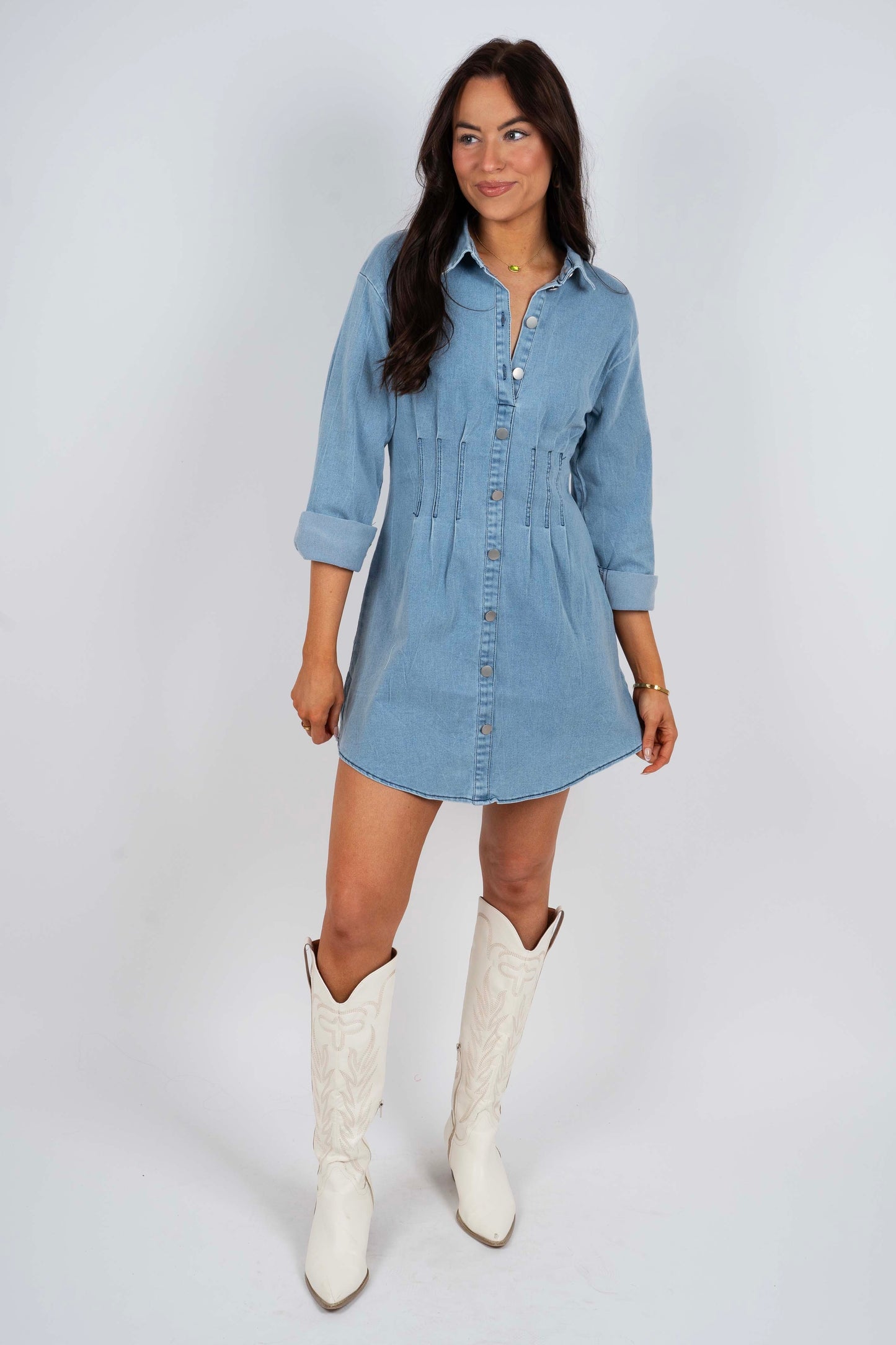 Pink Skies Denim Dress