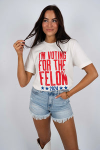 Stacked Words Felon Graphic Tee