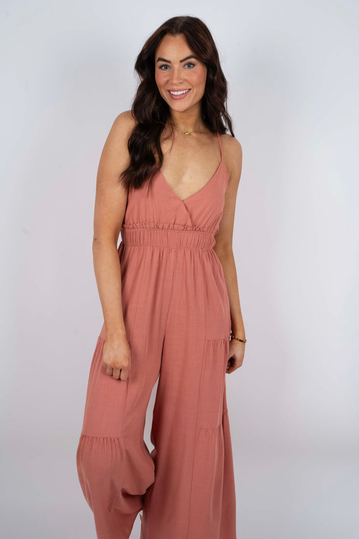 Think About You Jumpsuit (Blush)