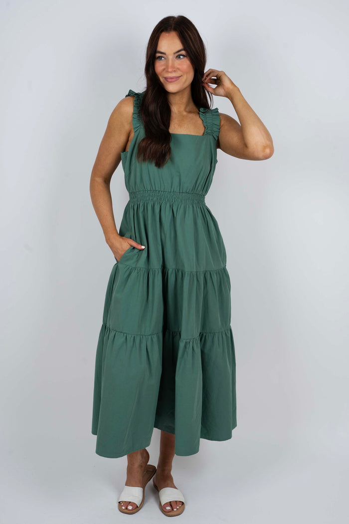 Tiffany Midi Dress (Green)