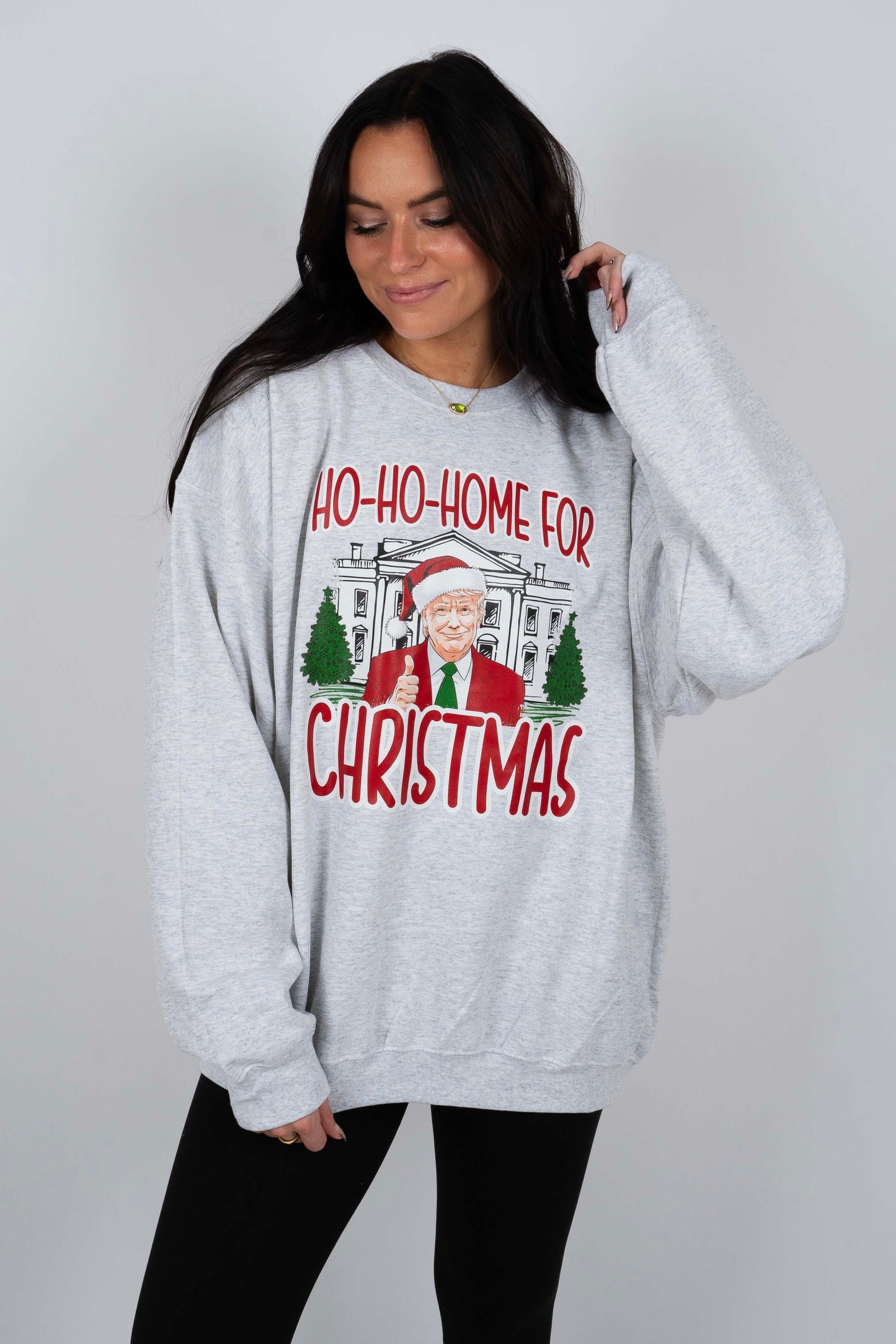 Ho-Ho-Home For Christmas Sweatshirt (Grey)