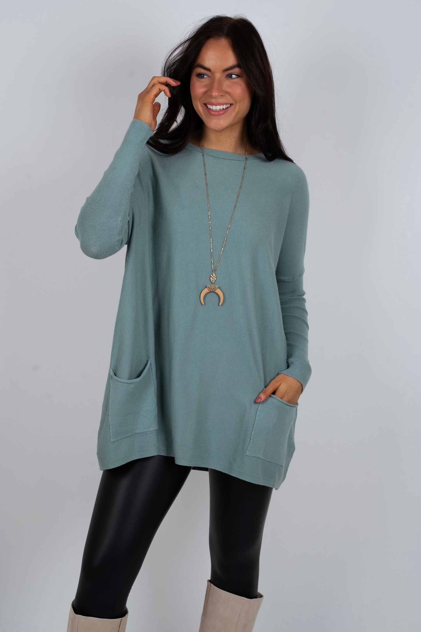 Totally Smitten Sweater (Pale Olive)