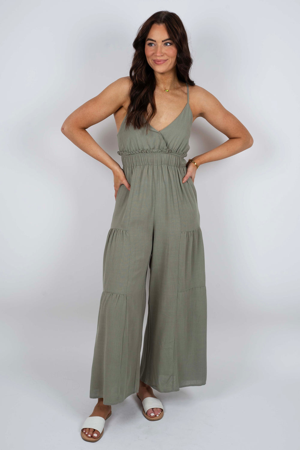 Think About You Jumpsuit (Sage)