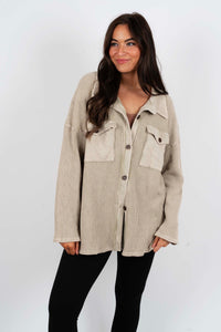 Camdyn Button Down (Stone)