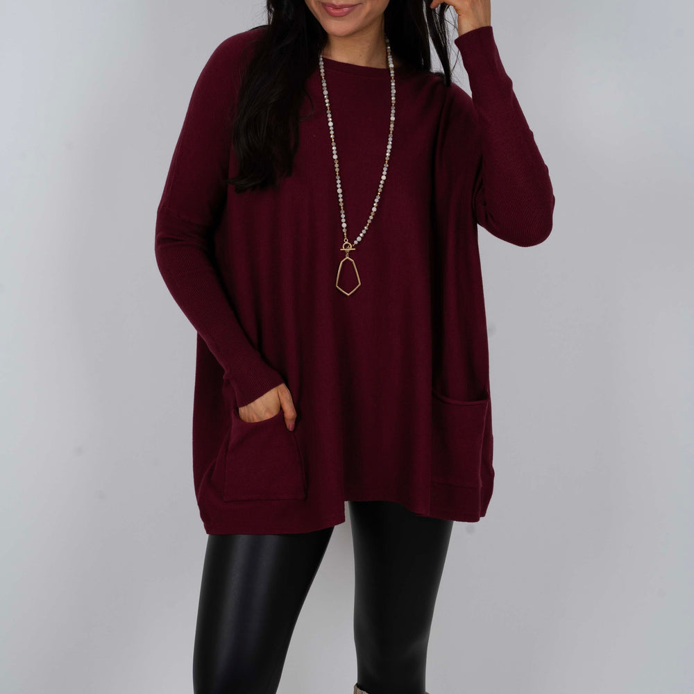 
                      
                        Totally Smitten Sweater (Mulberry)
                      
                    