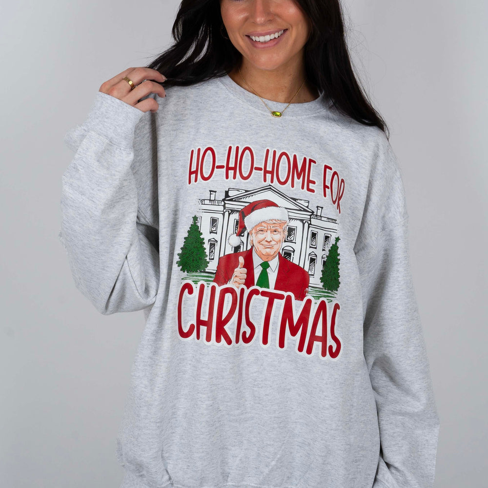 Ho-Ho-Home For Christmas Sweatshirt (Grey)