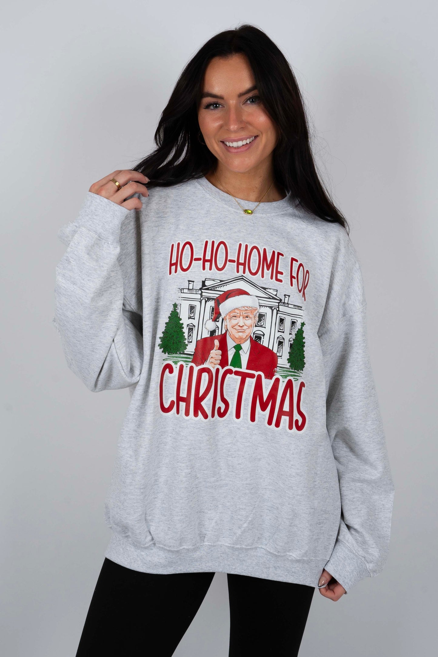 Ho-Ho-Home For Christmas Sweatshirt (Grey)