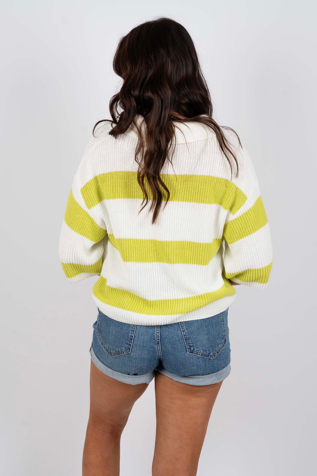 Chase The Moment Top (Ivory/Lime)