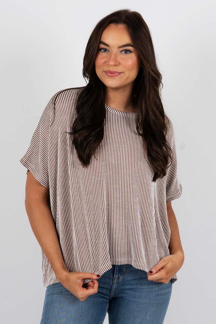 Kendall Striped Top (Camel)