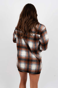 Hold It Down Shacket (Rust/Navy)