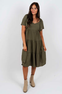 Time Will Tell Dress (Olive)