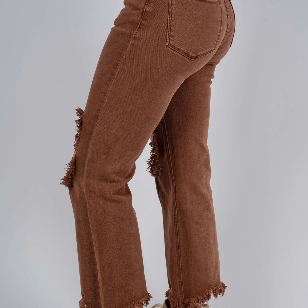 Risen Hailey Straight Leg Jeans (Espresso)