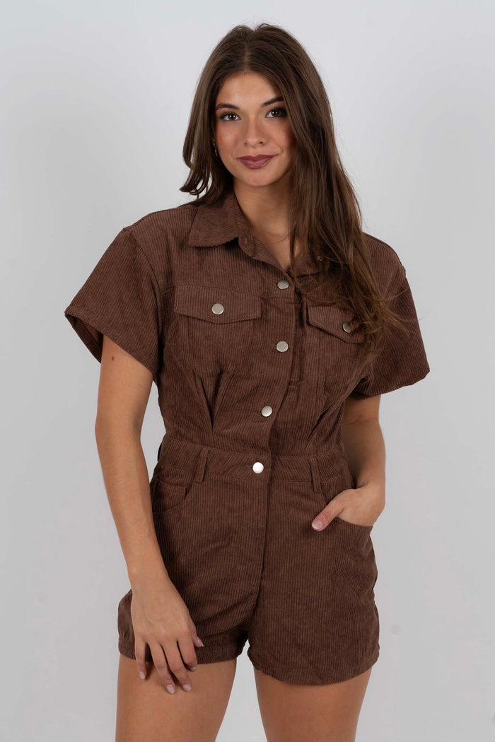 Heart Of Gold Romper (Brown)