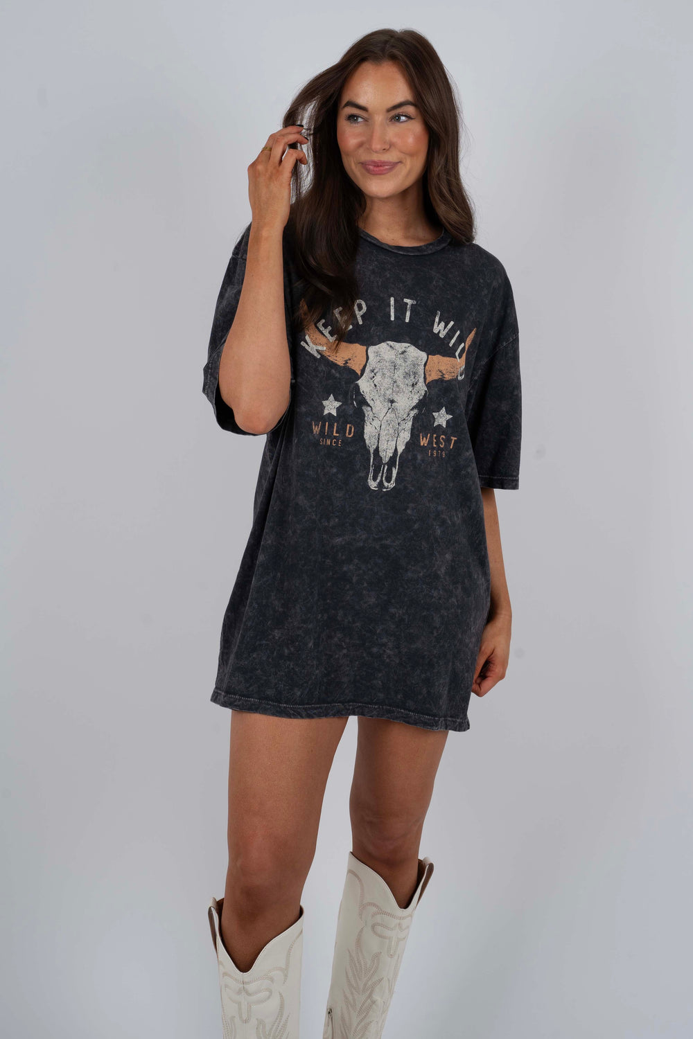 Keep It Wild Cow Skull Graphic Tee