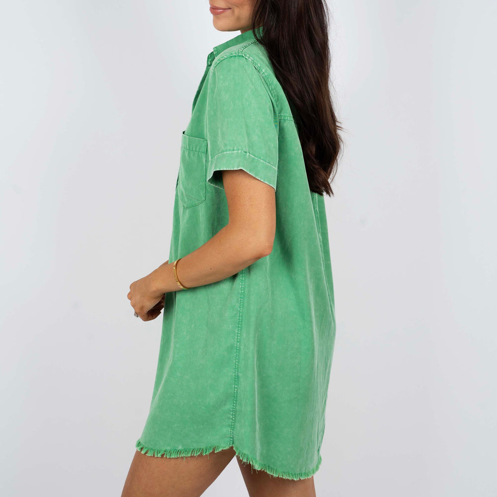 
                      
                        Feel The Fun Shirt Dress (Washed Green)
                      
                    