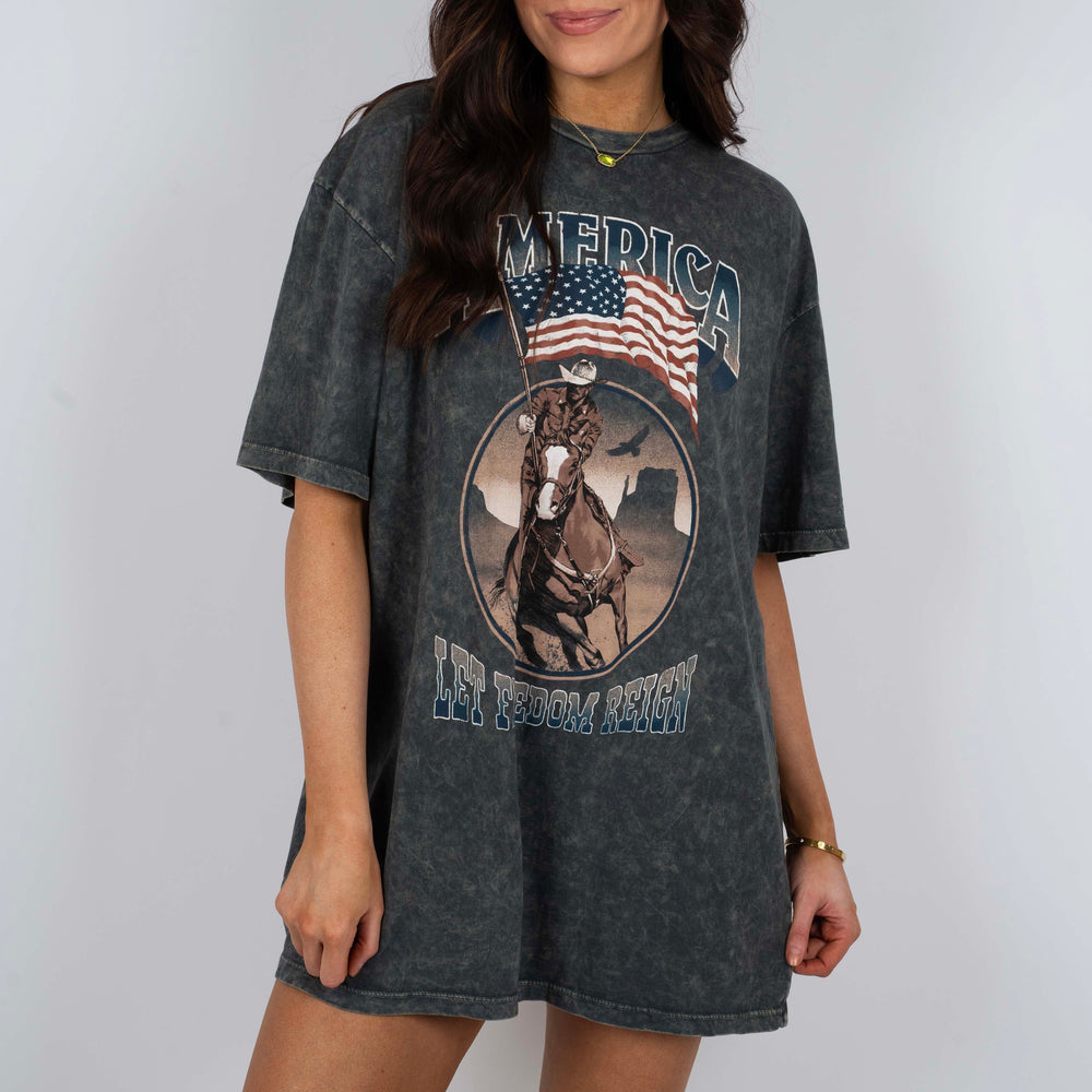 America Let Freedom Reign Graphic Tee