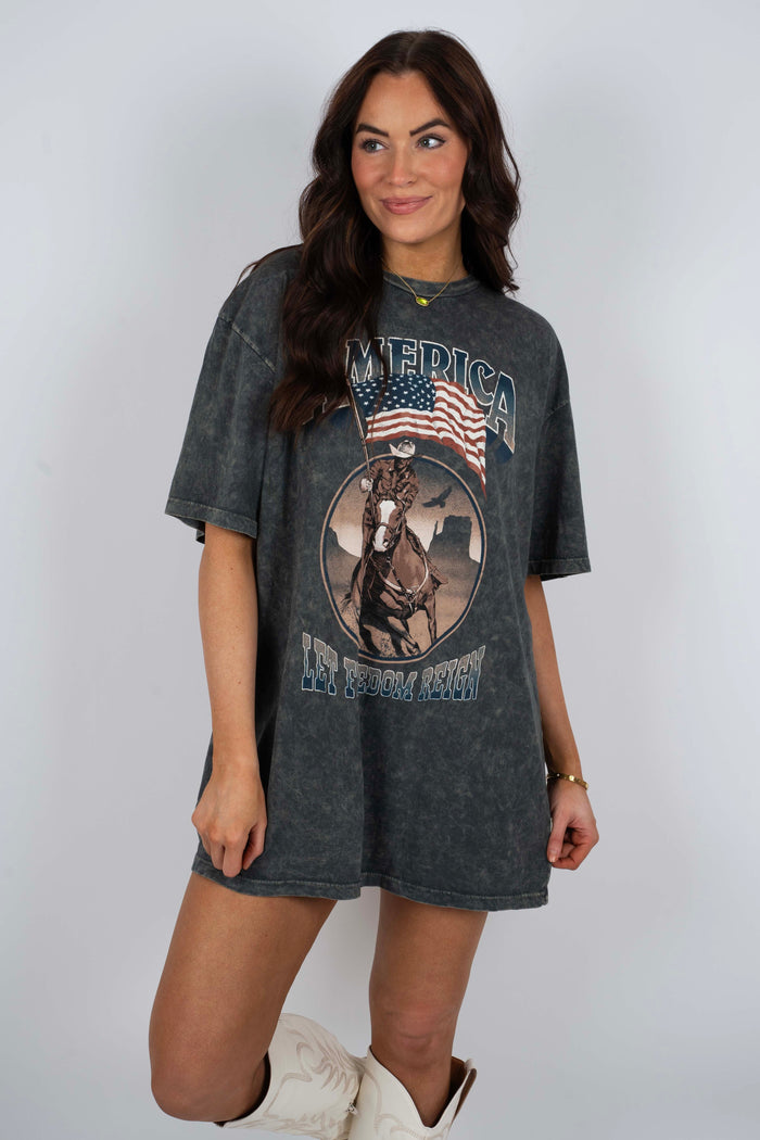 America Let Freedom Reign Graphic Tee