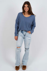Not There Yet Top (Denim)