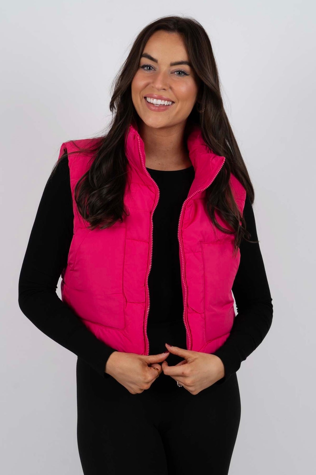 Bailey Puffer Vest (Fuchsia)