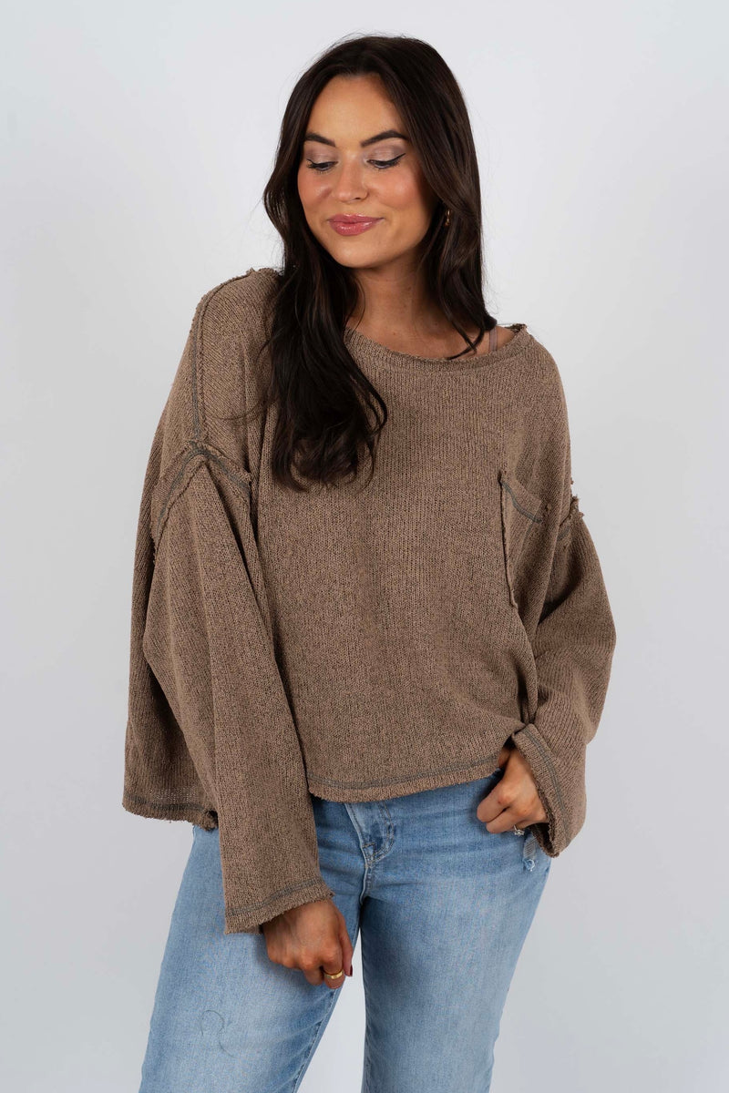 Meet In The Middle Sweater (Cocoa)