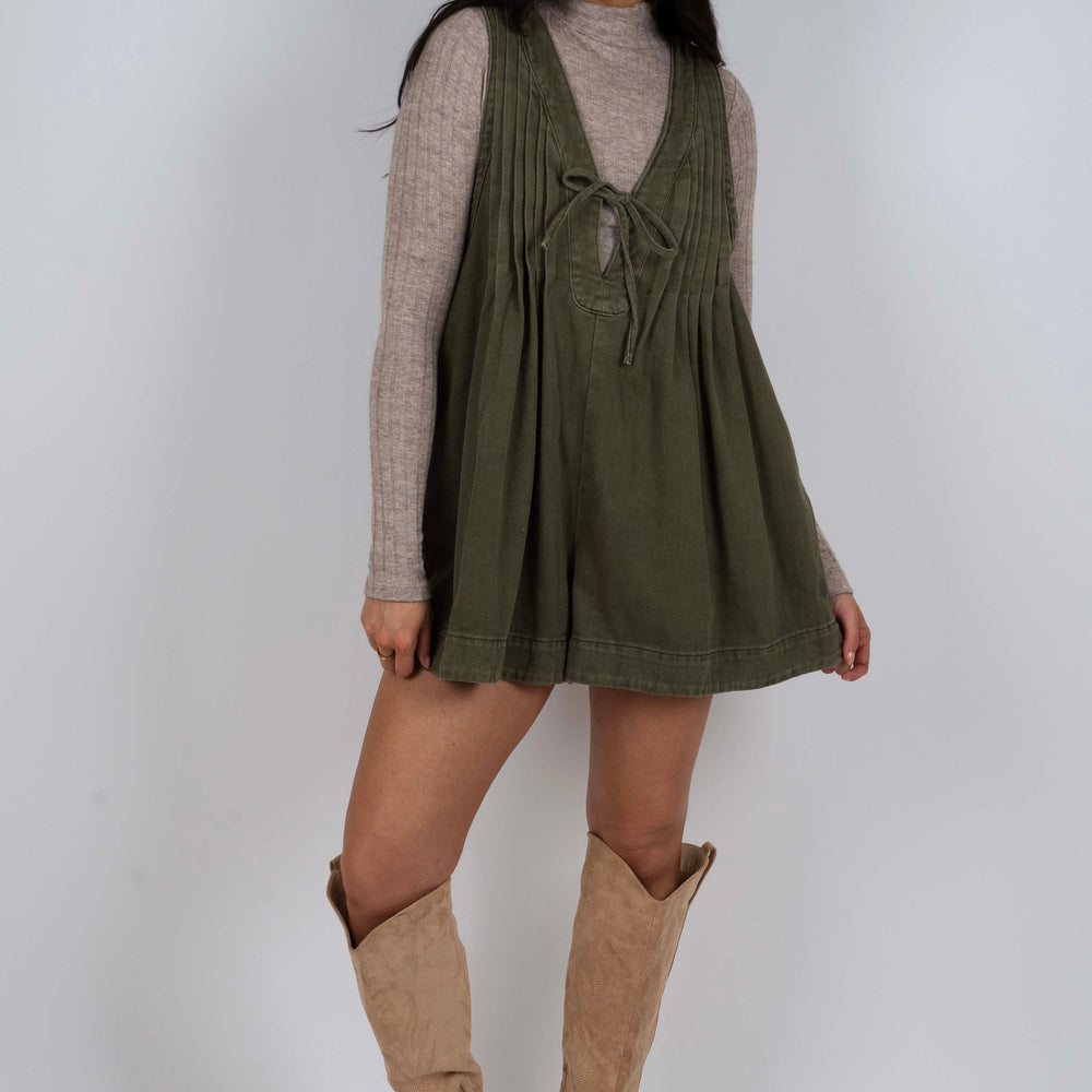 
                      
                        Towards The Sky Denim Romper (Olive)
                      
                    