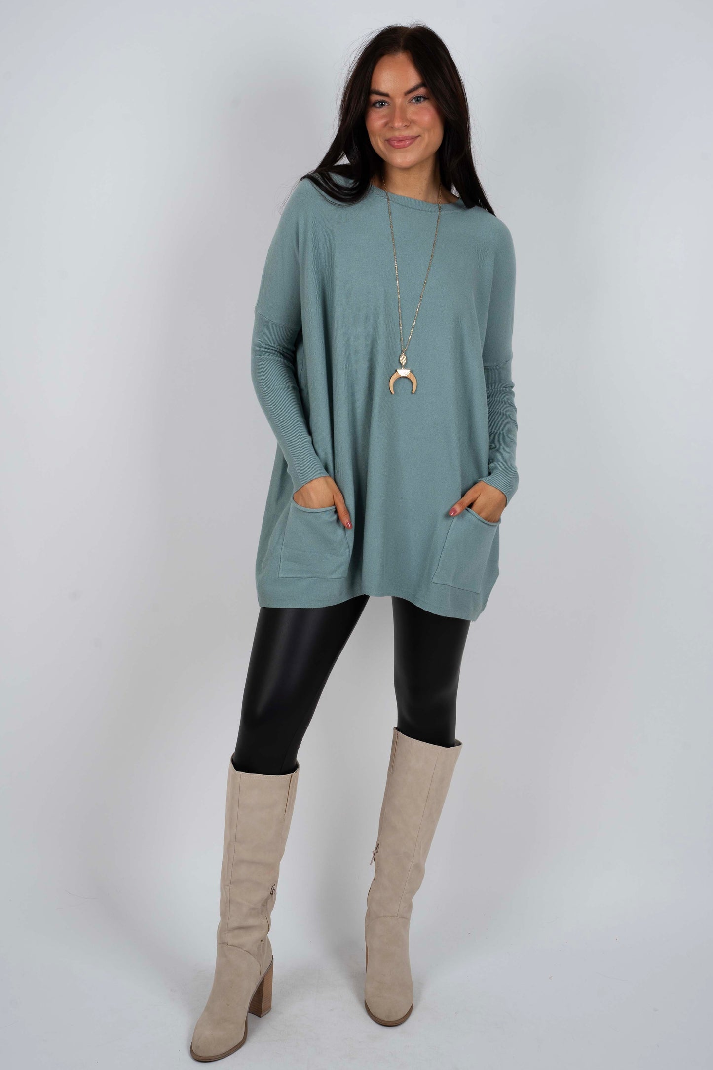 Totally Smitten Sweater (Pale Olive)