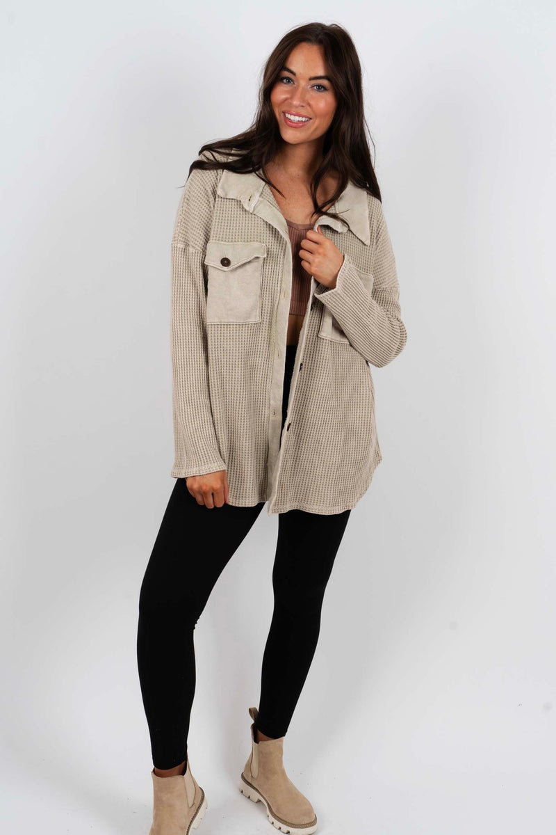 Camdyn Button Down (Stone)