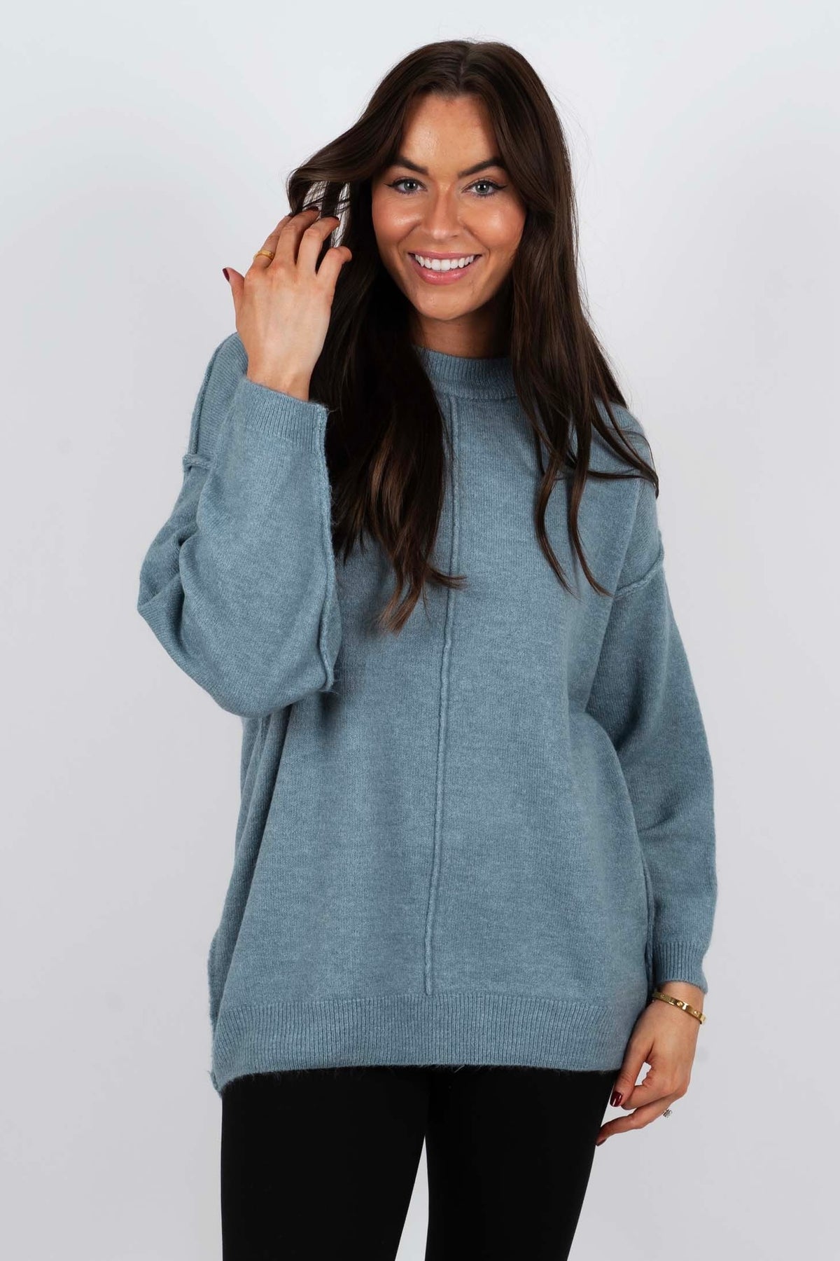 Sienna Sweater (Blue Grey) – Blushing Brunette