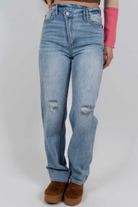 Kancan 90's Straight Jeans (Light Wash)