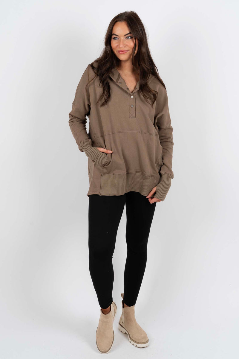 Campfire Cozy Pullover (Mocha)