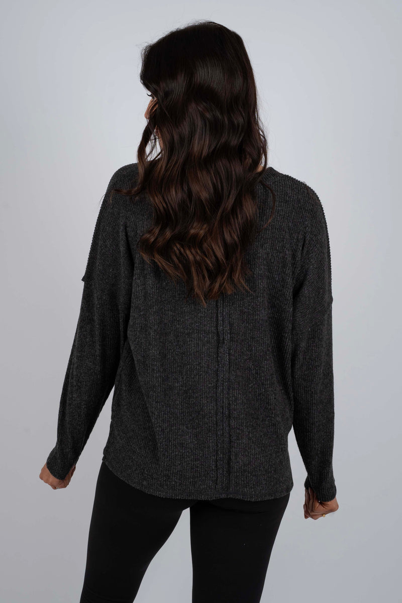 Ainsley Brushed Top (Black)