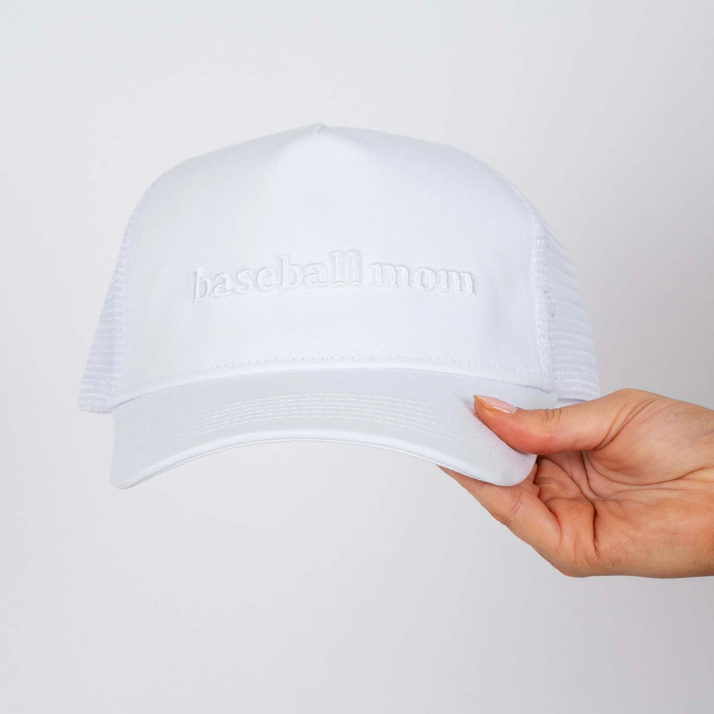 Baseball Mom Hat (White)