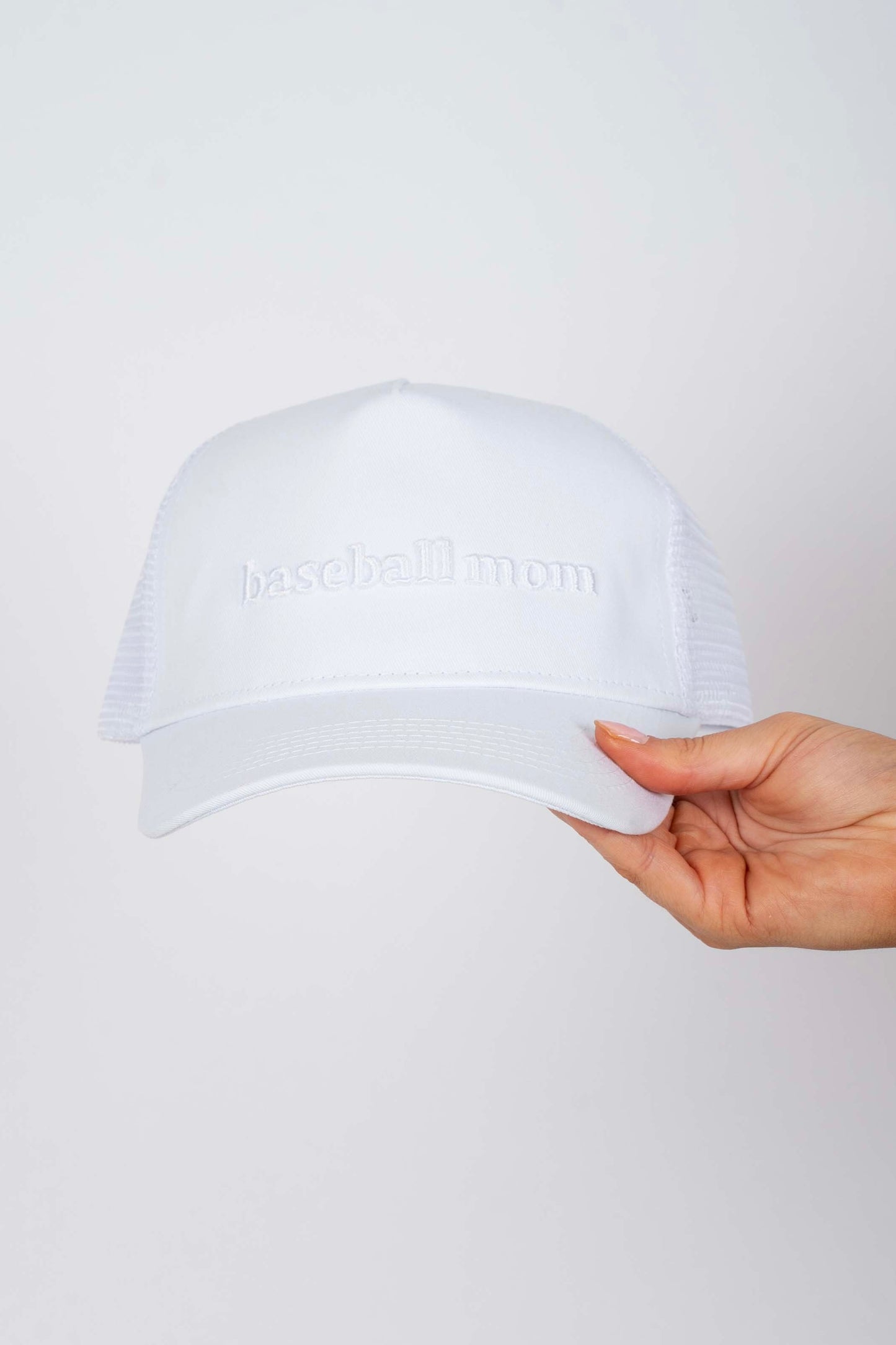 Baseball Mom Hat (White)