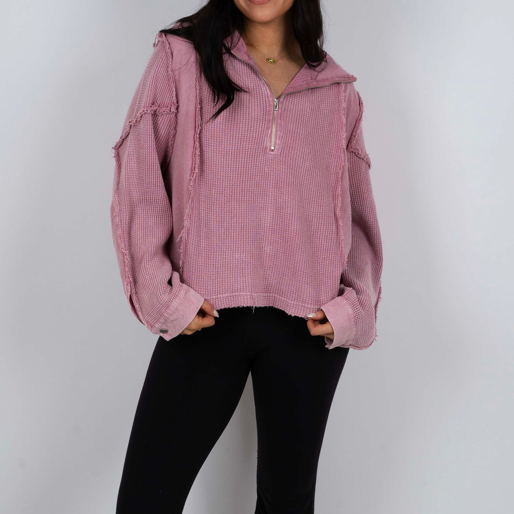 All For You Waffle Top (Mauve)