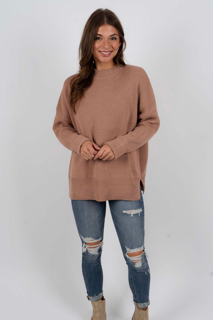 Something To Tell Sweater (Dusty Blush)